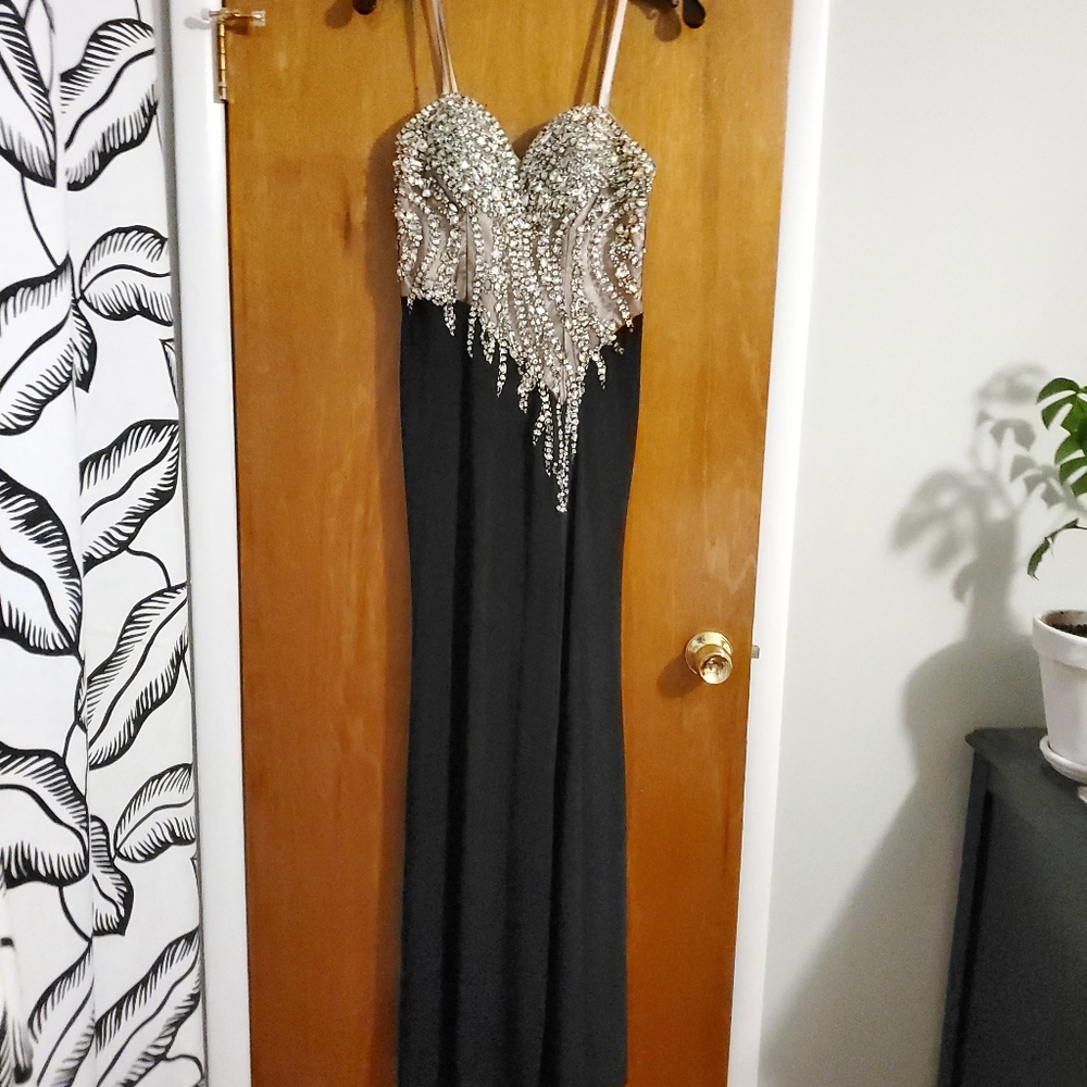 Black + Rhinestone Gown
